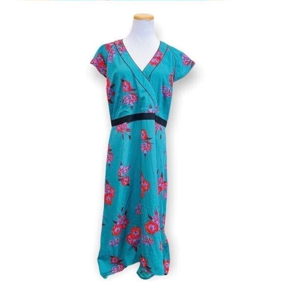 NWT Womens Find Plus Faux Wrap Floral Asymmetrical Midi Dress - Sz 2X - Picture 5 of 5